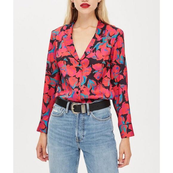 Topshop Floral Print Pyjama Shirt - Picture 4 of 9